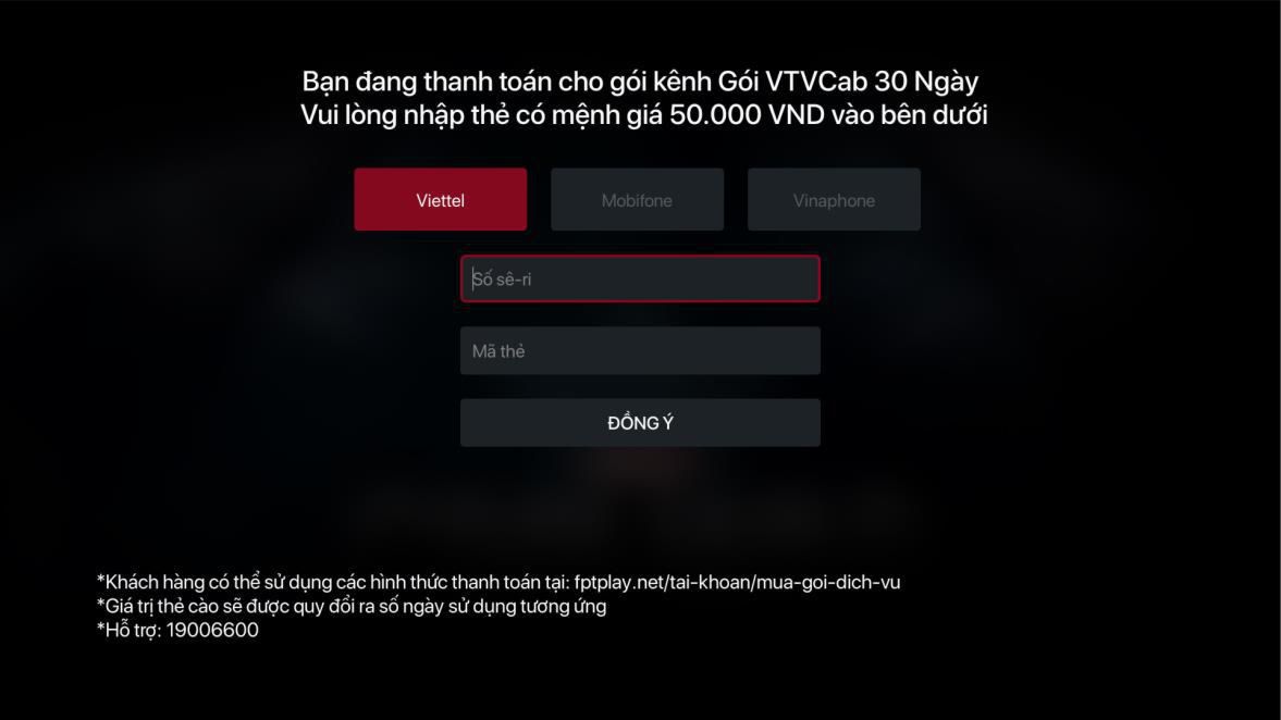 Thanh toan goi kenh phu hop VTV - CabPremium